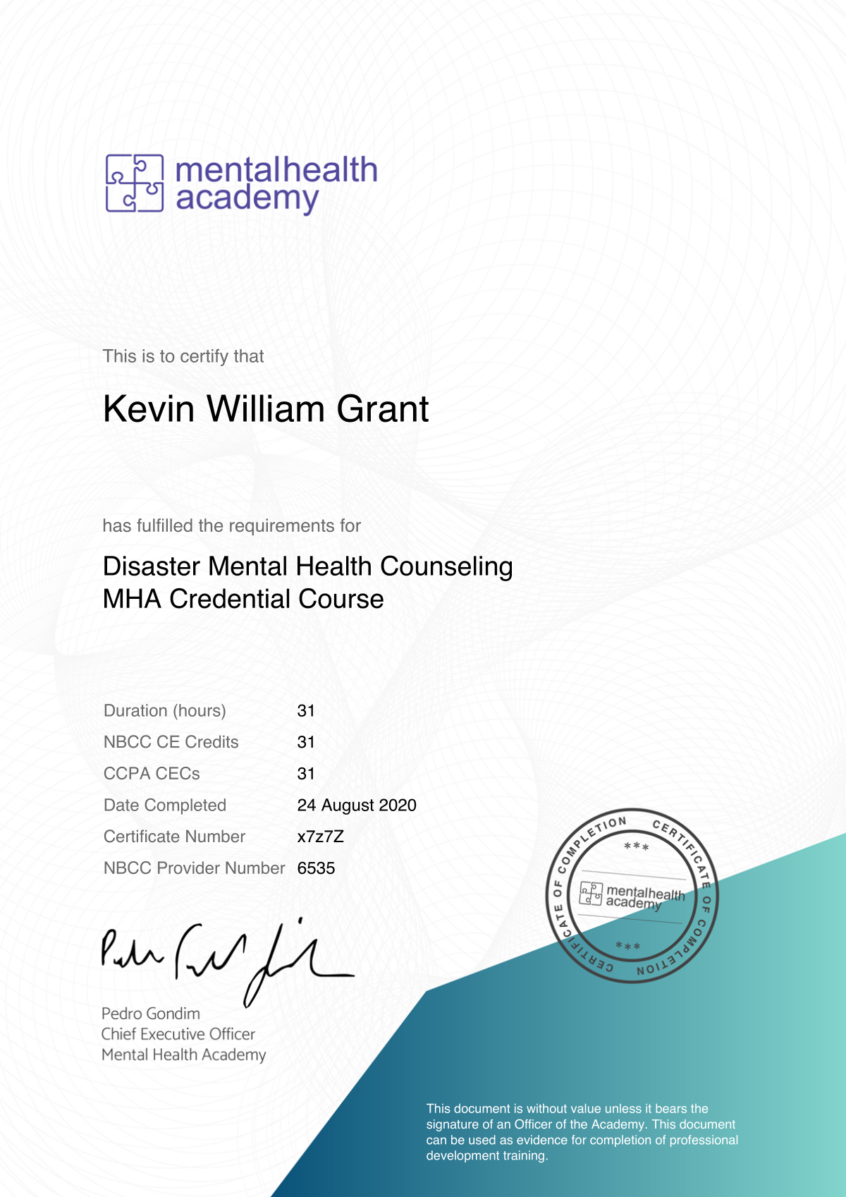 Disaster Mental Health Counseling Credential- Mental Health Academy